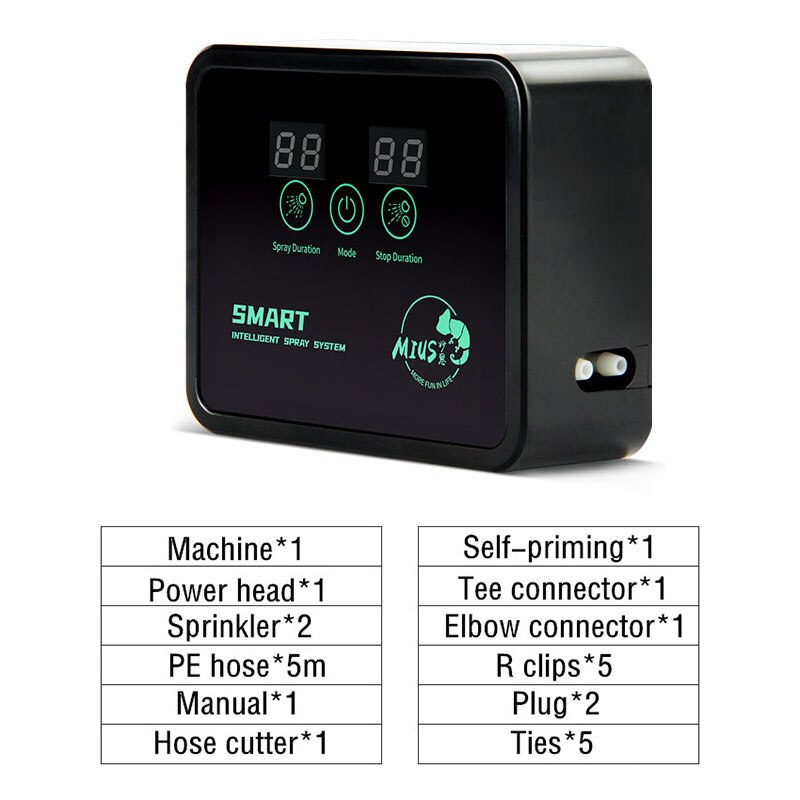 Smart Chameleon Tank Humidifier with Electronic Timer Rainforest Tank Maker Irrigation System Sprinkler Touchscreen Kit: without box