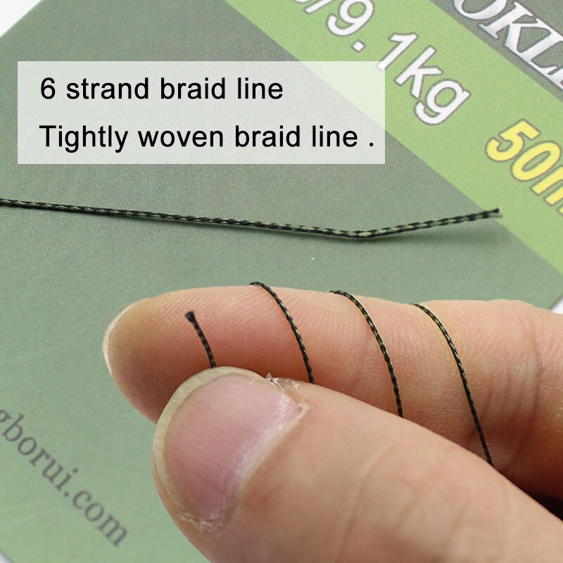 50m Carp Fishing Line Soft Braid Hooklink Fit Hair Carp Rigs Making Accessories For Carp Coarse Un-coated Line Tackle