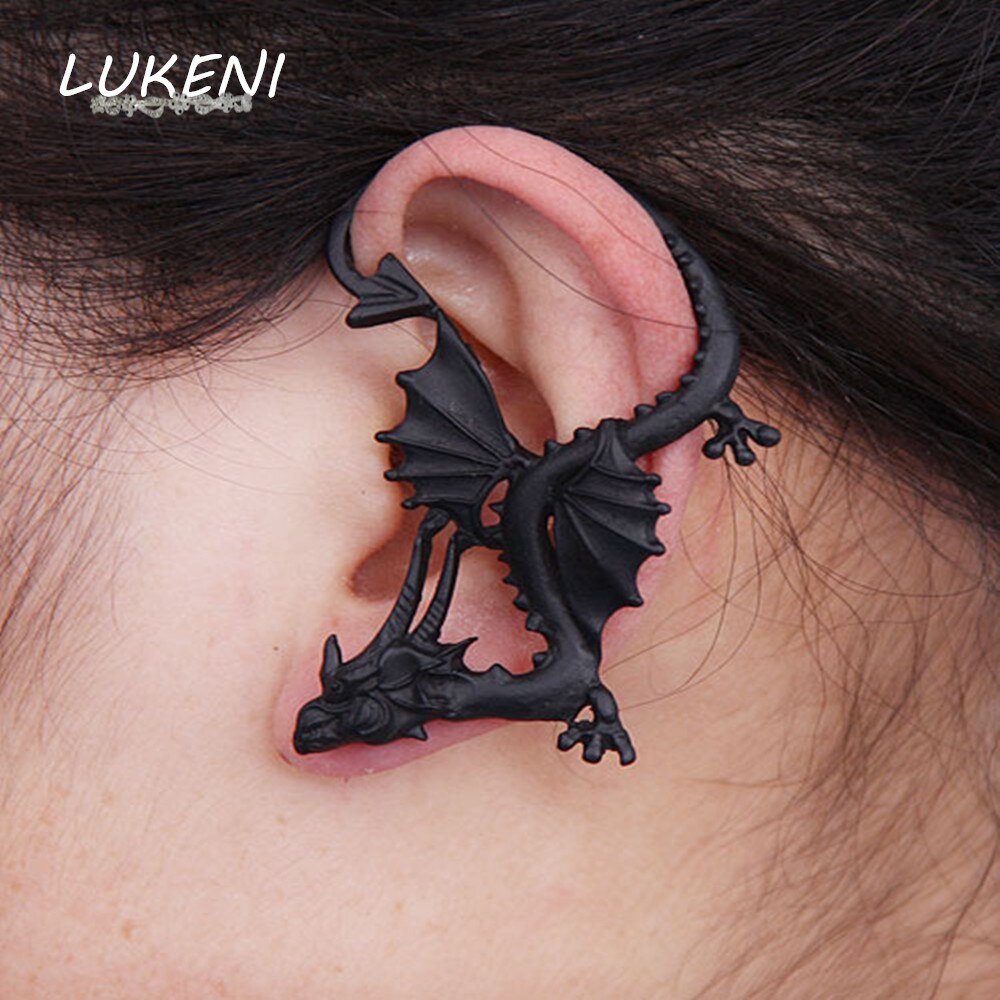 LUKENI 5 Pçs/lote Frete Grátis Brincos Moda Jóias 2017 Punk Dragão Ear Cuff Brinco Casacos Para As Mulheres E Homens EJ015