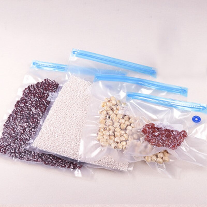 Transparent Sealed Storage Bags Vacuum Bag Food Organizer Reusable Freezer Bags Air Vacuum Compressed Bag Useful Kitchen Storage
