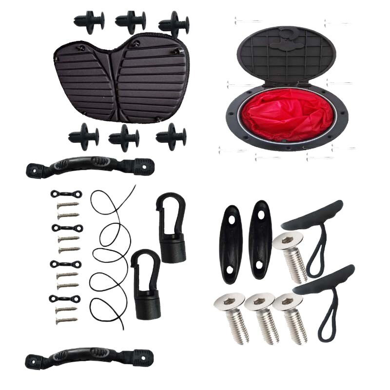 Black Deck Plate Kit Deck Hatch Cover with Red Bag for Kayaking Marine Boat Fishing Rigging: Default Title