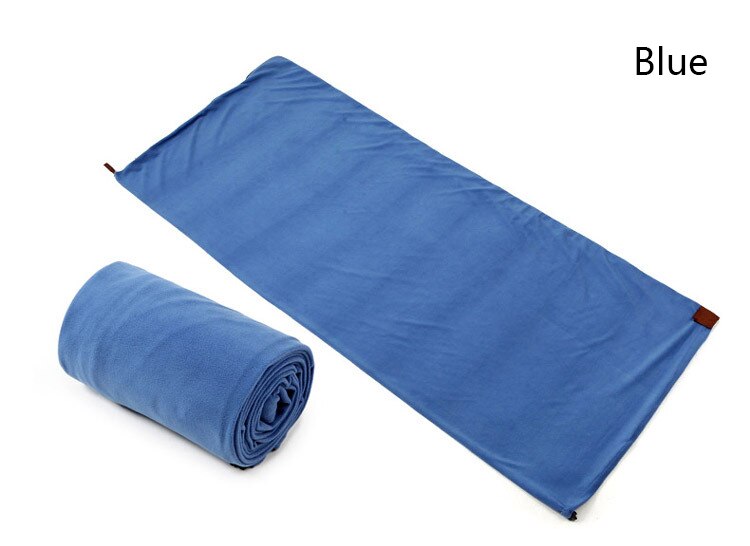 Fleece liner sovsäck vuxen camping inomhus hotell smutsavvisande ultralätt bärbar fleece sovsäck: Blå