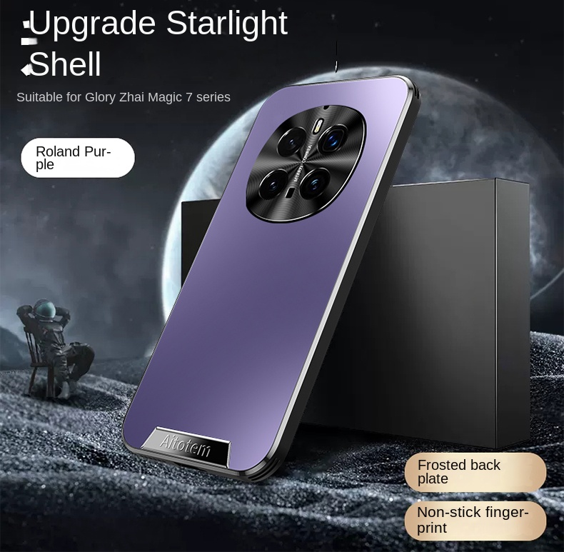 Para Huawei Honor Magic 7 Pro PC duro mate lente a prueba de golpes funda protectora trasera para Honor Magic 7 6 5 4 Pro carcasa de teléfono: Lona / Gris