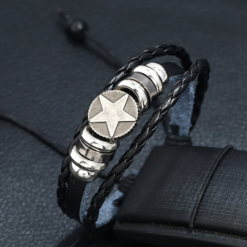 Star Aankomst Toevallige Bruine Multilayer Touw Handnade Geweven Weave Vrouwen Lederen Mannen Armbanden Man Vrouw Retro Sieraden