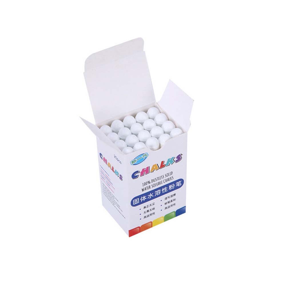 20 Pcs 5 Colors Dustless Chalk White Drawing Chalk For Painting Graffiti Blackboard Mark School Education Chalks Stationery: White