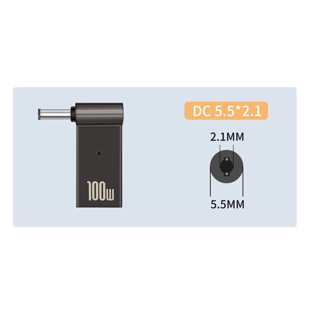 PD 100W szybka wtyczka ładowania rodzaj USB C żeńskie gniazdo gniazdo do 4.5x3.0 4.0x1.7 5.5x2.1 5.5x2.5 7.4x5.0 4.0x1.35 mężczyzna konwerter wtyczki: 5.5x2.1mm