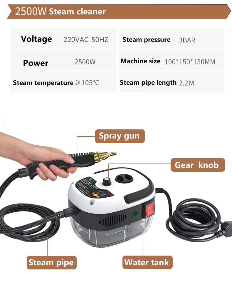 2500w höyrypesuri korkean lämpötilan sterilointi ilmastointi liesituuletin autonpuhdistin kodinkoneet 110v/220v