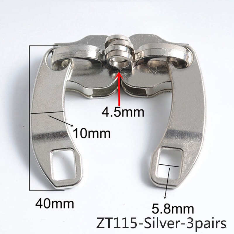 3M 10 # Nylon Code Rits 3 Pcs/3 Paar 10 # Rits Schuifregelaar Self-Cut Nylon coil Zip Lock Gat Silder Hoofd Diy Bagage Reparatie Accessoire: ZT115-Silver