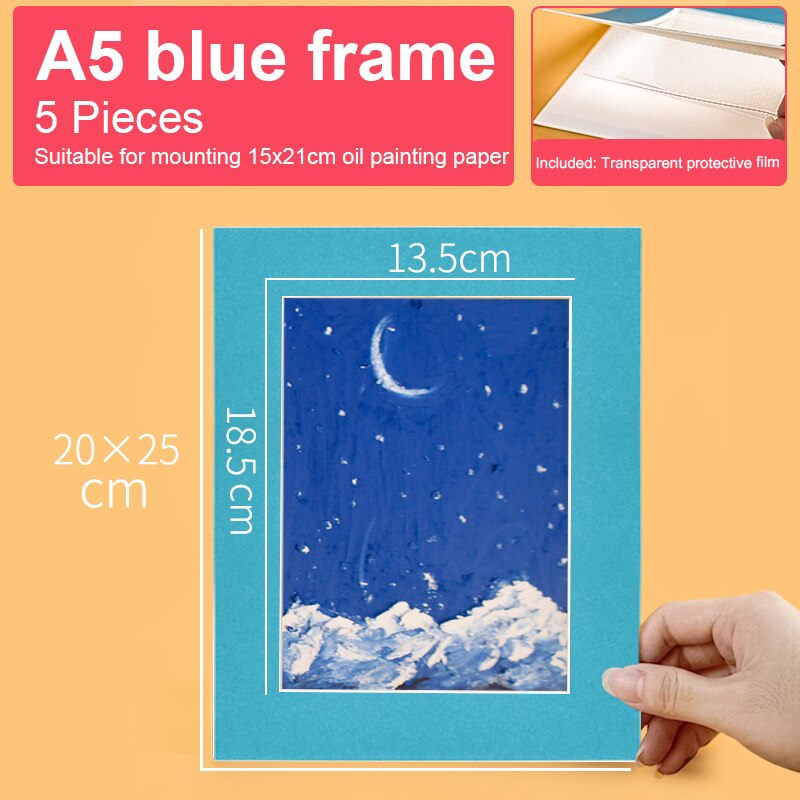 Pastel Paper For Oil Pastel Special-purpose Fine Grain Paper Oil Pastel Square Painting Cardboard Paste Paper A5/A4 Pastel Paper: A5 blue 5 sheets