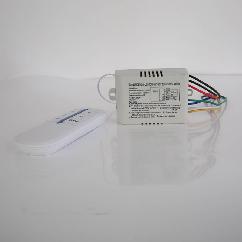 220V 4 Channel Wireless Light Remote Control Wireless Switch Receiver Transmitter For Lamp & Light ON/OFF