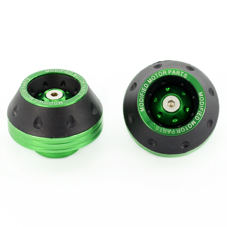 Protector Universal contra choques para motocicleta, Protector de horquilla delantera de aluminio, protección para rueda de motocicleta, deslizador de tapa contra choques, 2 uds.: Azul