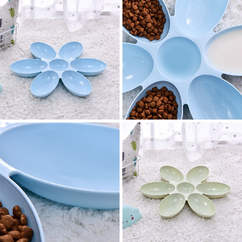 Meerkleurige kattenbakken met bloemen, voerbakken voor puppy's, voerbakken voor kittens, hondenvoerbakken, dierenbenodigdheden