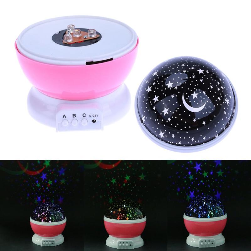 Rotating Projector Romantic Starry Sky LED Projector USB Night Light Glow in the Dark Party Lighting Decor Kids Luminous Toys