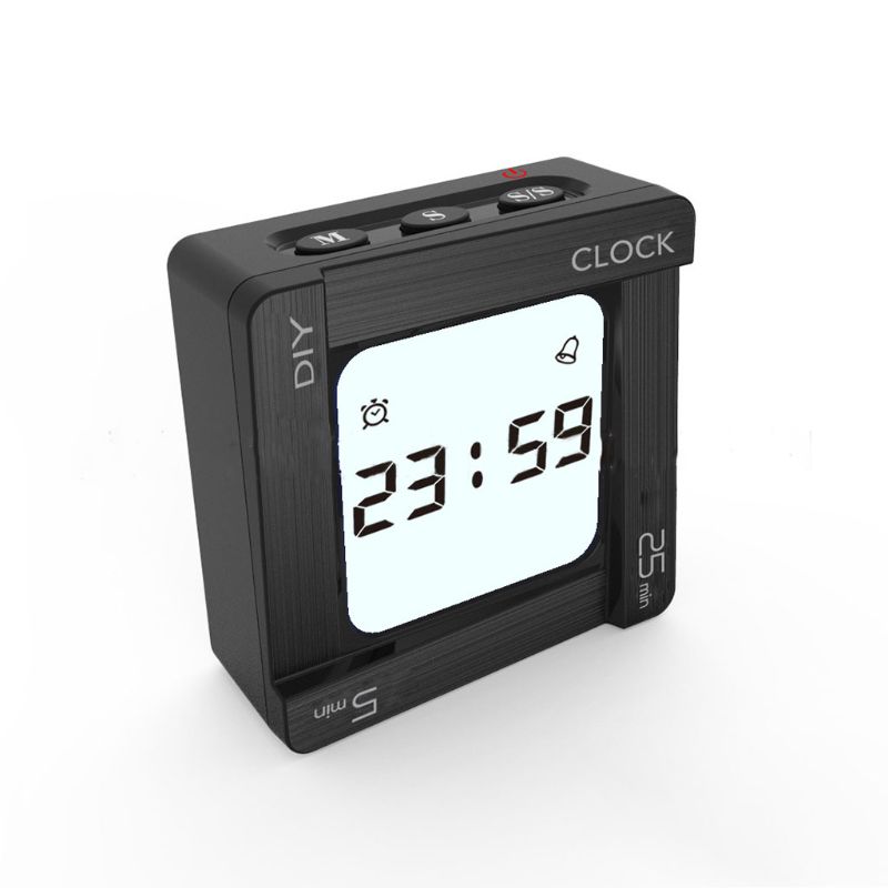 Diy tidsstyring pomodoro timer firkantet alarm ur vibration blinkende baggrundsbelysning timer påmindelse til studerende: 2