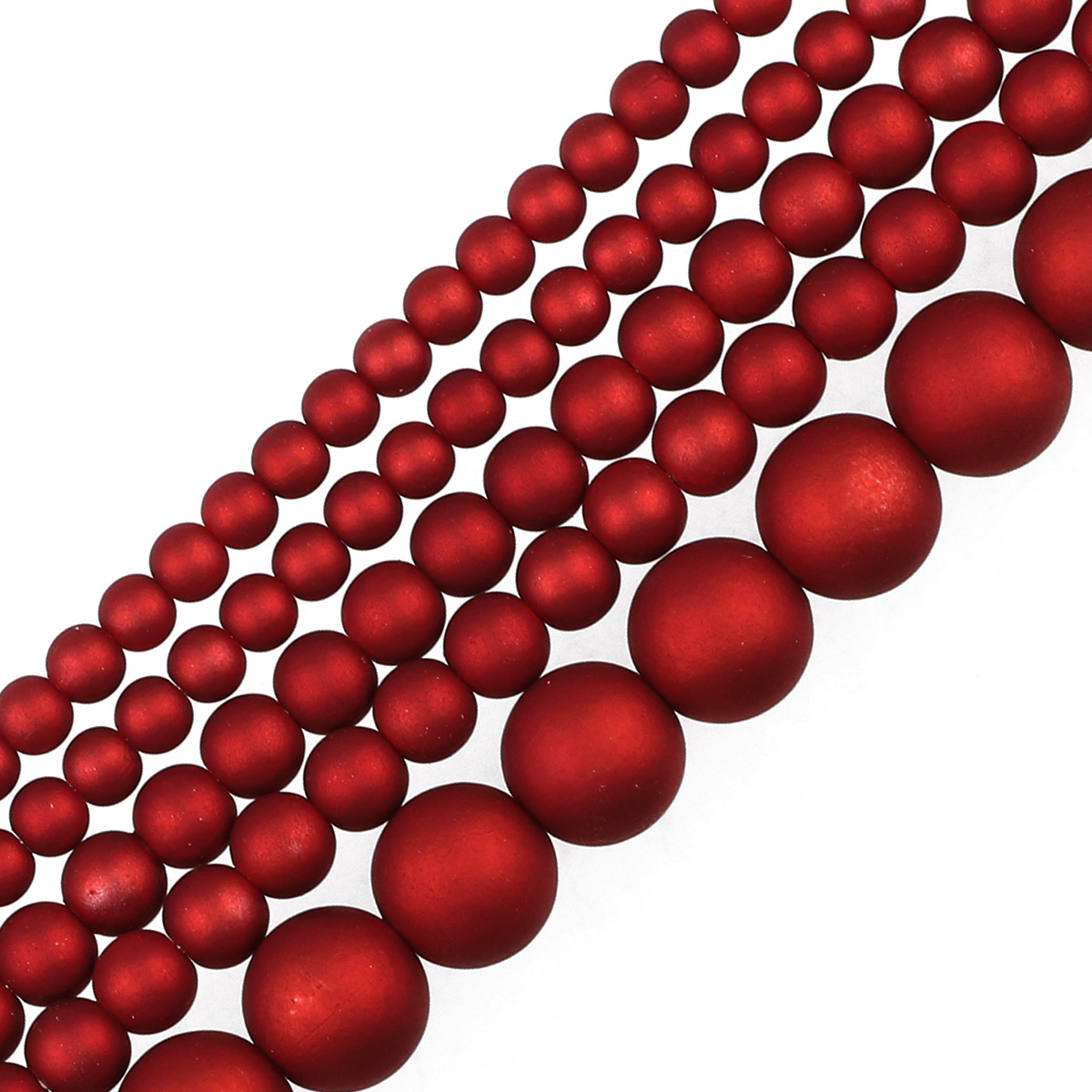 Cuentas acrílicas rojas mate, cuentas redondas de goma sueltas de 6/8/10/14mm para pulseras Diy, collares, pendientes, suministros para manualidades para hacer joyería