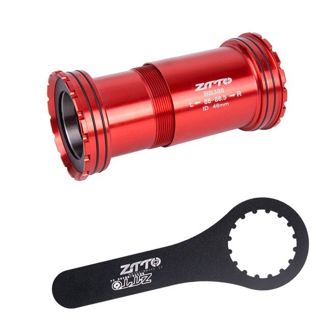 ZTTO BB386 30mm PF30 bicycle Press Fit Bottom Brackets Axis for MTB Road bike Parts BB30 Crankset chainset Durability bike parts: BB386-30 RED TOOL