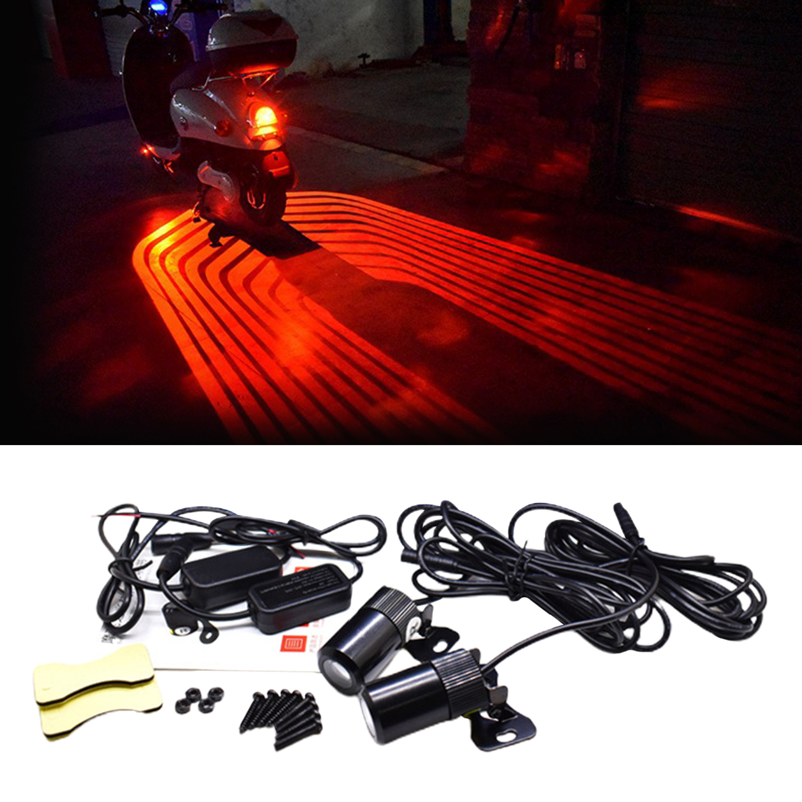 Universal- Motorrad Engel FlüGel LED Lampe Lichter Bausatz Projektor: rot