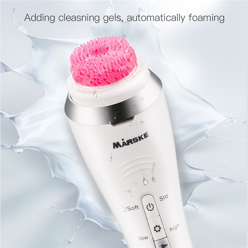 5 in 1 elektrische gezichtsreinigingsborstel roller massager met verwarmingsfunctie diepe reiniging make-up mee-eter verwijderaar gezichtsborstel 48