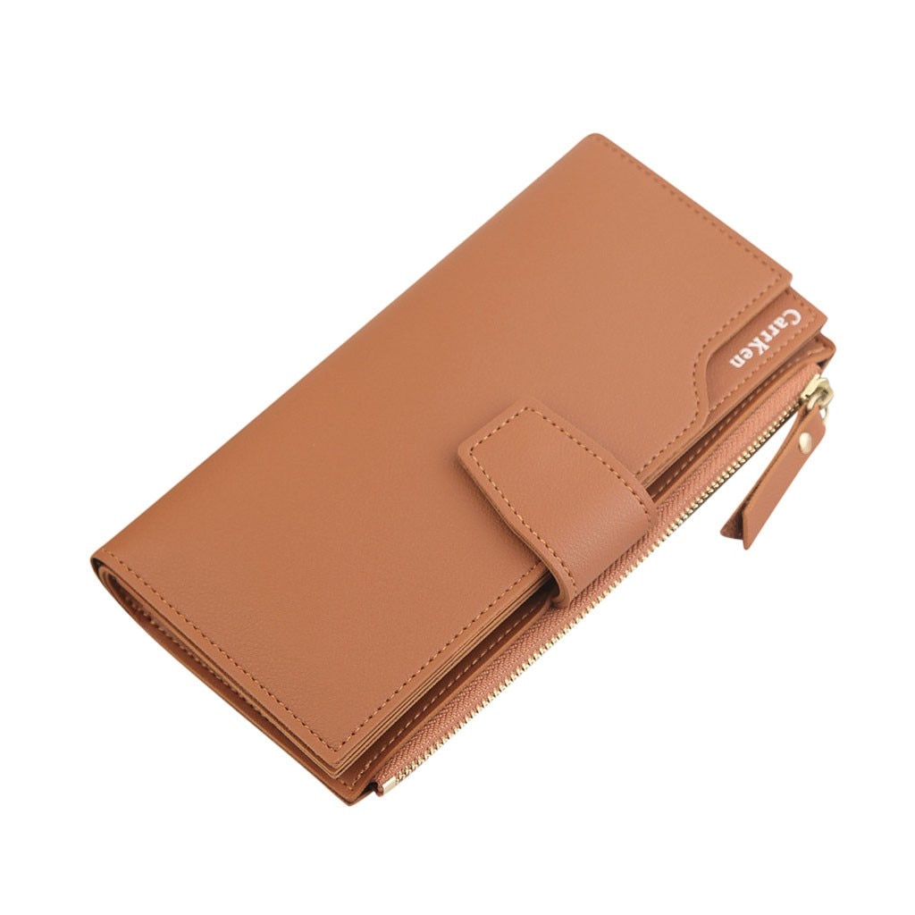 # H15 Kwastje Vrouwen Lange Portemonnee Vele Afdelingen Vrouwelijke Portefeuilles Clutch Dame Portemonnee Rits Telefoon Zak Kaarthouder Dames Carteras: Brown 