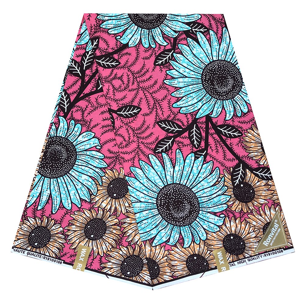 Afrikaanse Fabrix Waxprint Ankara Katoen Wax Pagne Wax 6 Yards Afrikaanse Ankara Naaien Stof: color2