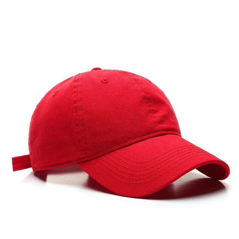 Boné de beisebol de alta qualidade para homens e mulheres moda algodão cor sólida chapéu lavável casual snapback chapéu atacado: Red