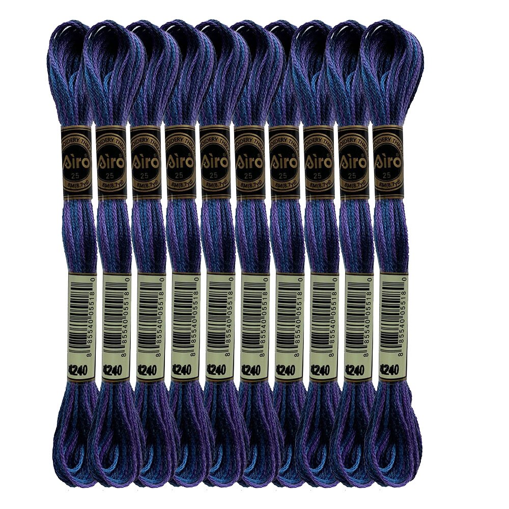 Color Variations Embroidery Floss Pack Variegated Cross Stitch Thread Bonfire Gold Arctic Sea Blue Rose Petals Purple, 8.7 Yard: Mid Summer Night x10