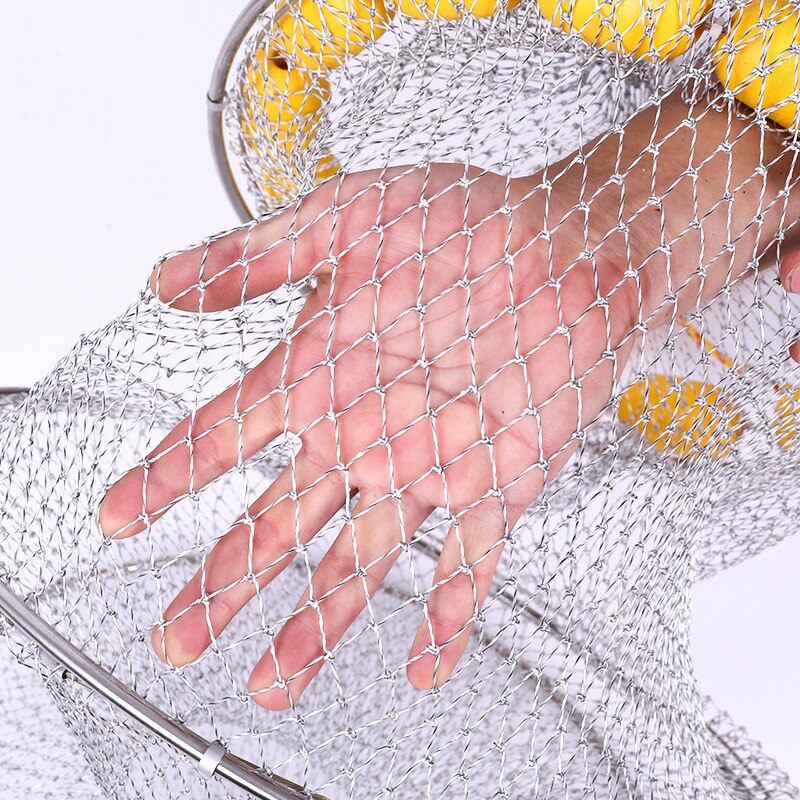 Draagbaar visnet van roestvrij staal, visnet, garnalennet, kooinet, visnet, opvouwbaar visnet met dobber