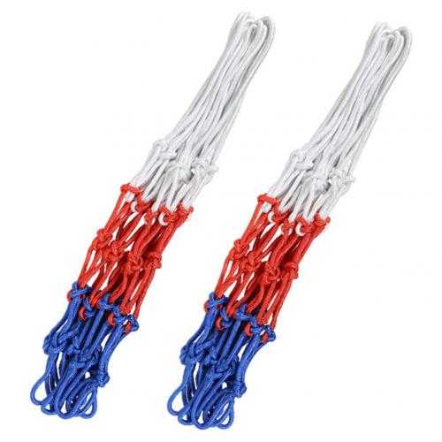 Udendørs sport basketball net standard nylon tråd basketball hoop mesh net bagplade kant bold: Rød hvid blå