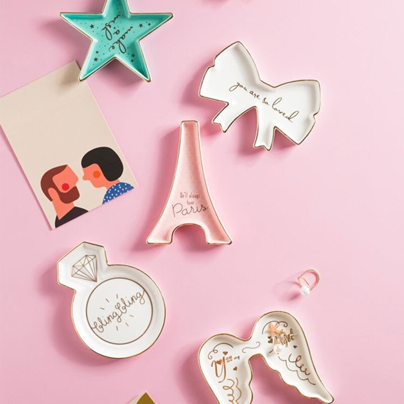 Nordic Stijl Sieraden Ketting Gerechten Keramische Snack Snoep Opslag Trays Thuis Bruiloft Decoratie Platen Ambachten Fotografie Props