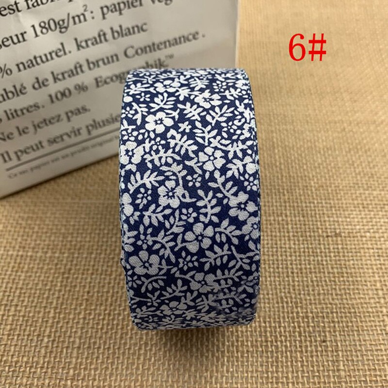 10 yardas de flores impresas algodón gasa telas borde cinta para manualidades de costura hágalo usted mismo diagonal encuadernación tela embalaje Decoración: 6