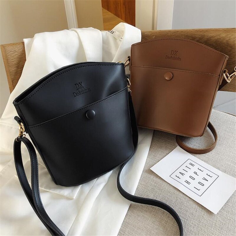 Women leather cross body bucket bag zipper green letter messenger crossbody shoulder bags for women clutch purse bolsos