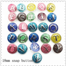 26 Stks/partij Initial A-Z Griekse Letters Snap Sieraden 18Mm Metalen Knop Fit Snap Armband Mengsel