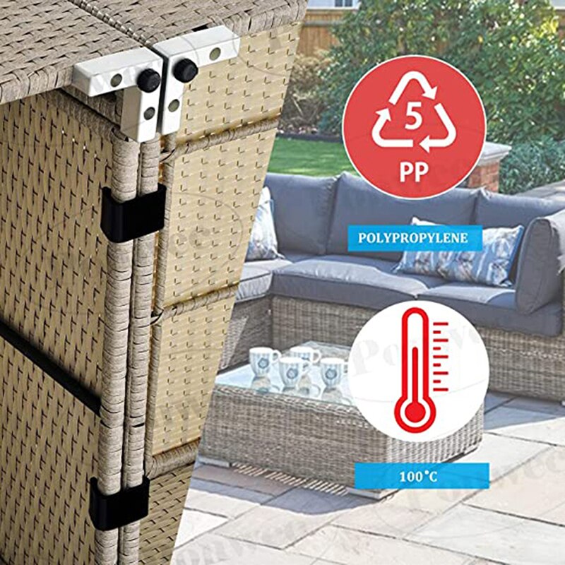 8 stk rattan møbel clips rattan sektionskonnektor fastgørelsesclips sofa justering fastgørelsesanordninger clips sml størrelse