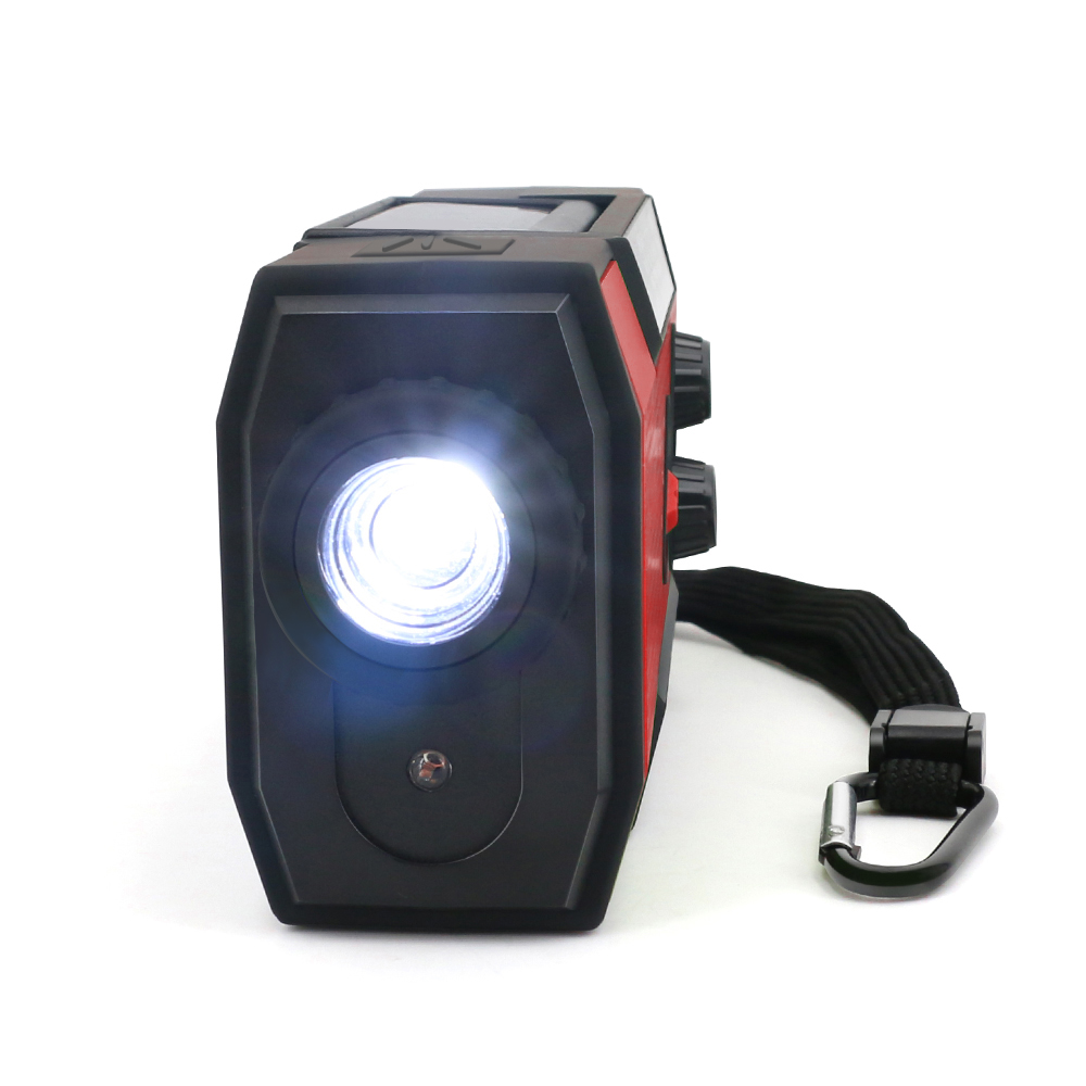 2000mAh Solar Radio AM/FM Weather Radio Multifunctional Portable Emergency Radio with LED Flashlight Solar Powerbank Radio