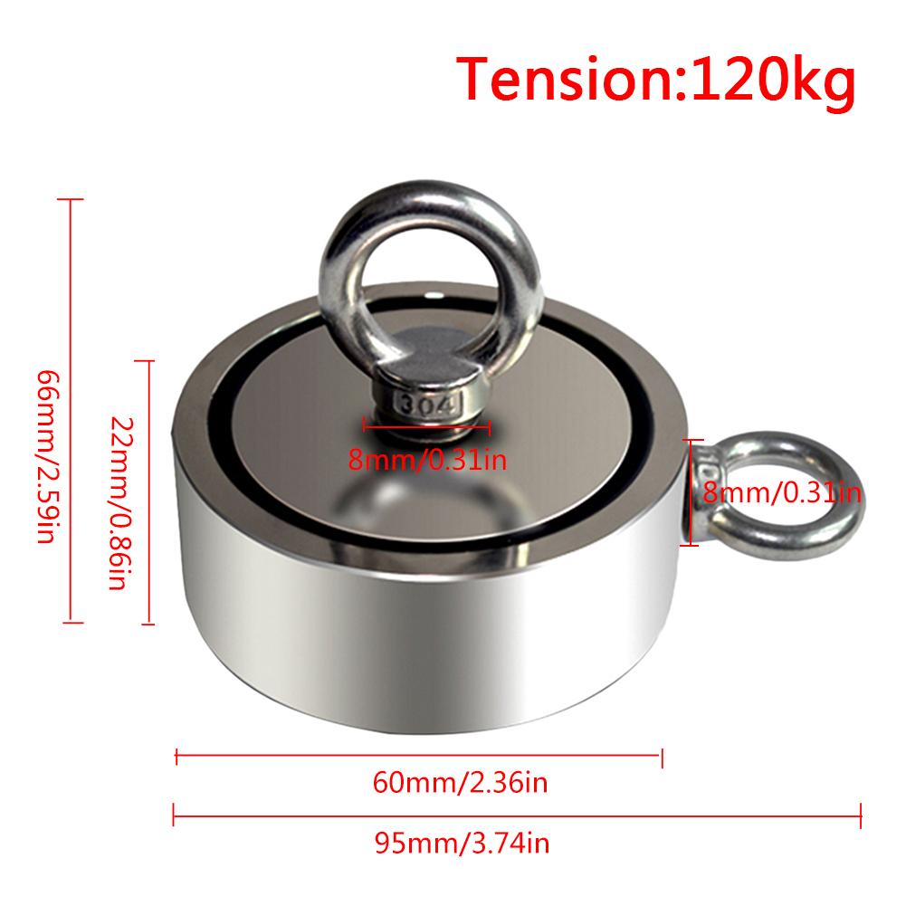 Powerful Salvage Magnet Pot Fishing Hook Magnets Deep Sea Holder Pot Magnets Hook Permanent Magnetic 80Kg 120Kg Pulling Force: B