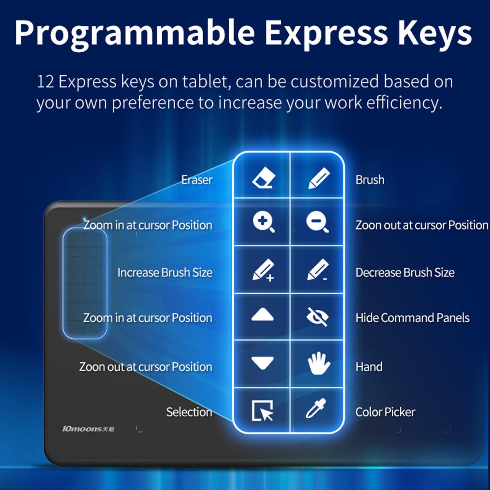 10moons G12 Graphics Drawing Tablet Ultralight Digital Art Creation Sketch 9.45 x 6 Inches Compatible with Windows Android OTG