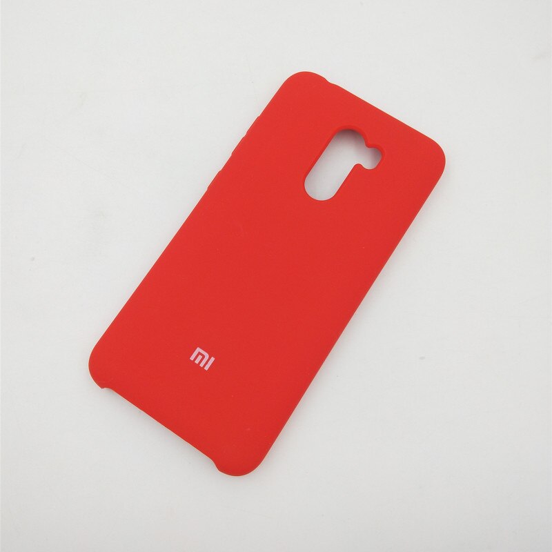 Xiaomi Pocophone F1 Case Back Vloeibare Siliconen Beschermhoes Originele Silky Soft-Touch Case Coque Ultra Slanke Mobiele Telefoon tassen: Rood