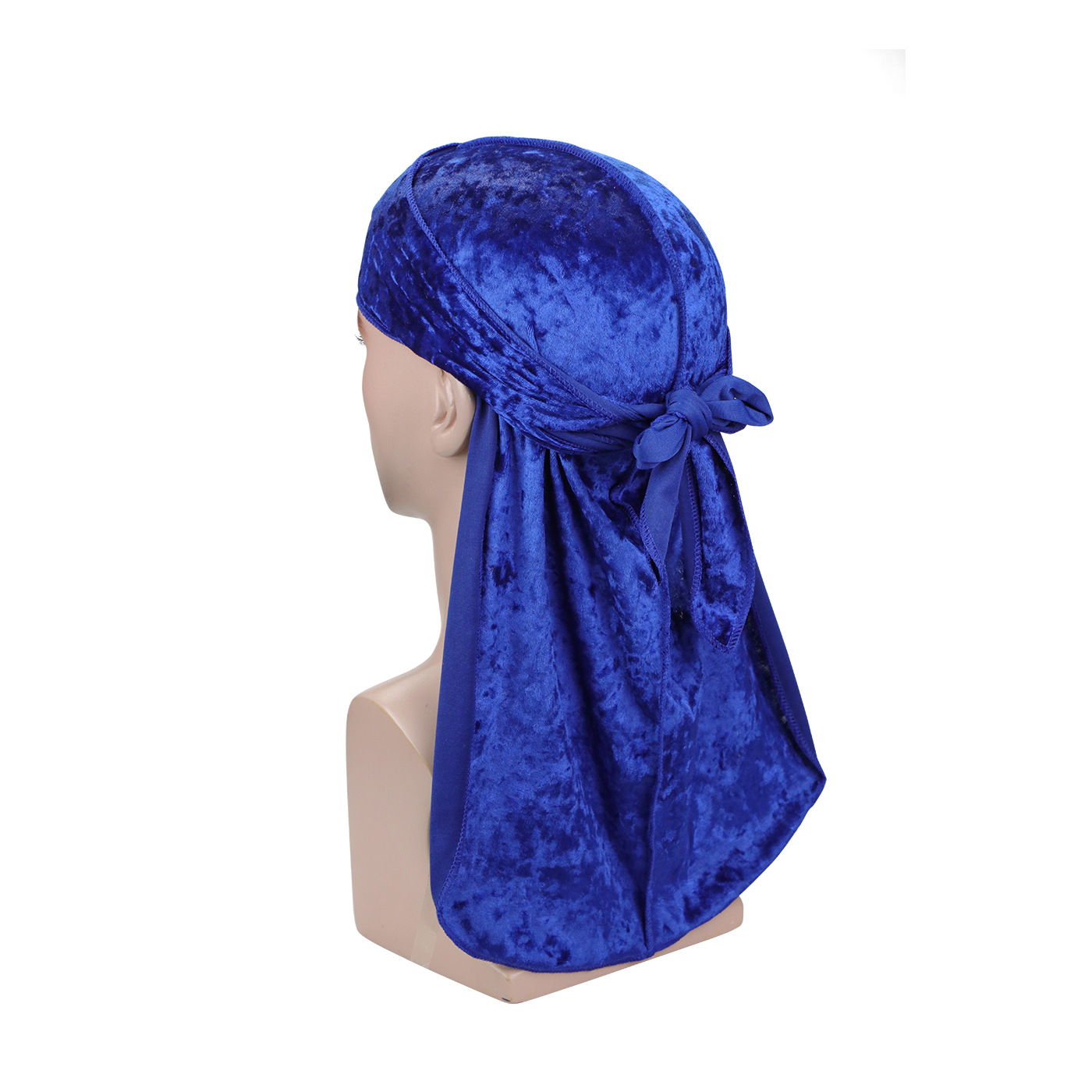 Bandana Durag de terciopelo con diamantes Unisex para hombre, gorro ondulado de cola larga, turbante de trapo Doo elástico para hombre, gorros de Hip-hop: Gris
