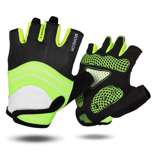 Cyclisme demi doigt gants hommes femmes rose vtt vélo gants Sport Fitness vélo antichoc Gym gants été: Jaune / M