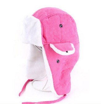Lindo sólido negro Rosa sombrero de bombardero para exterior, viento evitar gorro ruso para los hombres y las mujeres sombrero tapa noreste trampero sombrero: Rosa