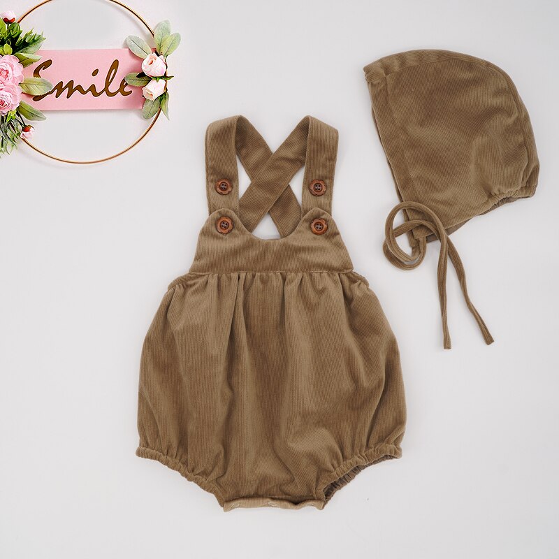 bébé fille vêtements automne hiver infantile bambins barboteuse combinaison ensemble mignon tenue pour filles Boutique de: Jumpsuit coffee / M(12-18M)