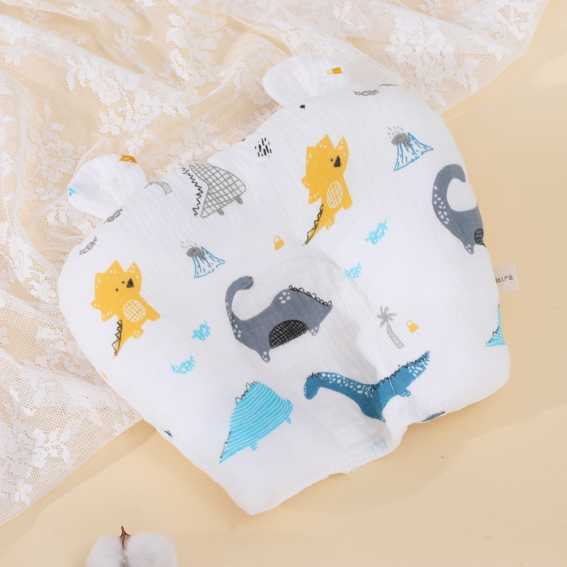 Soft and comfortable bear ear pillow, multifunctional cotton pillow, soft and washable baby pillow for home and outdoor use: Red