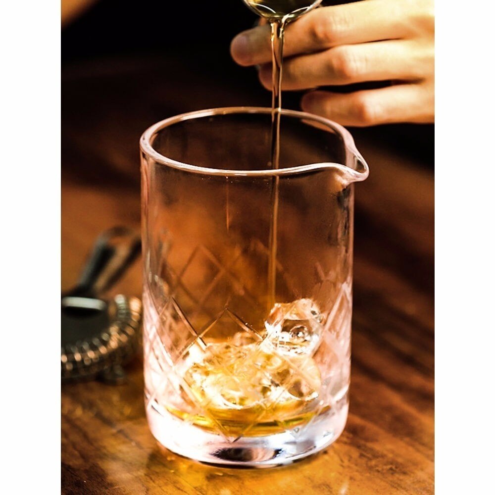 Mezclador de batidores de cristal para cócteles, mezclador de vaso para agitar, coctelera japonesa, utensilios para cócteles