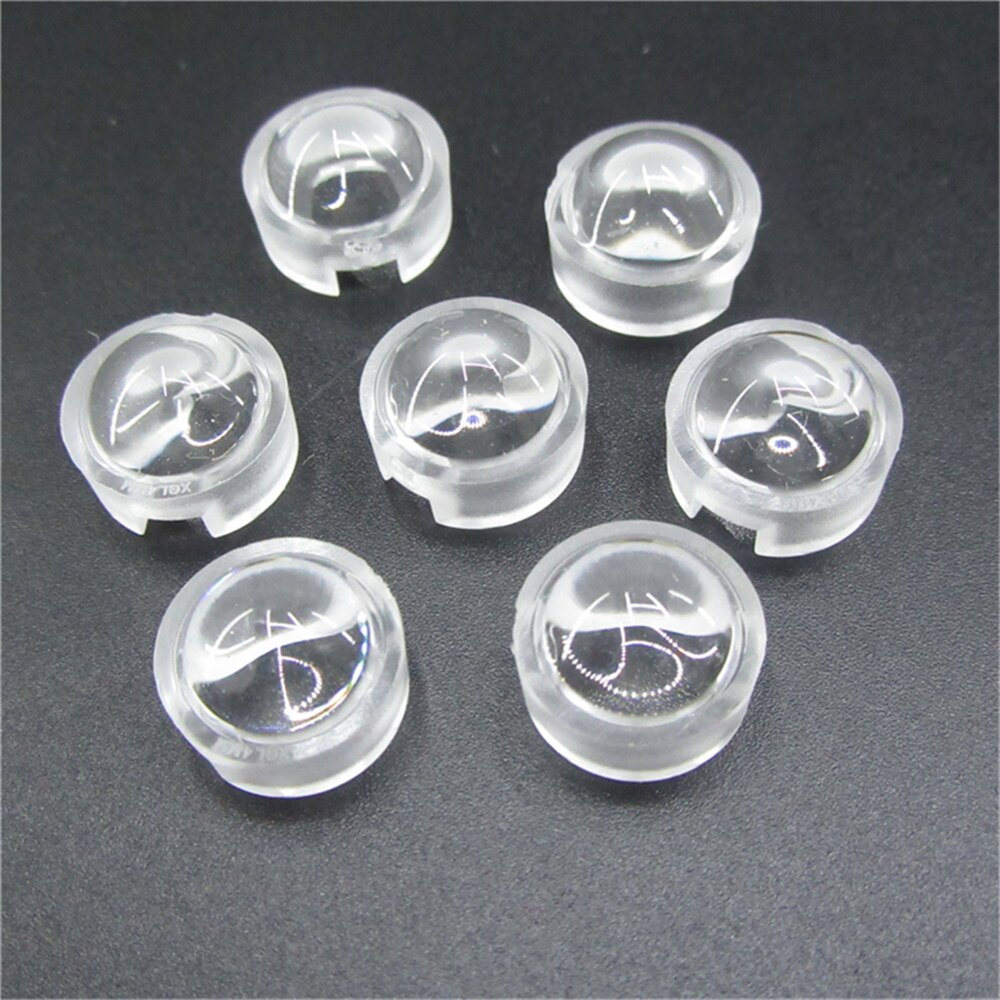 10-100 Stuks 13Mm 1W 3W Mini Led Lens 15 30 45 60 90 100 Graden voor Ir Cctv Led Pcb Bolle Acryl Lens Houder Reflector Collimator