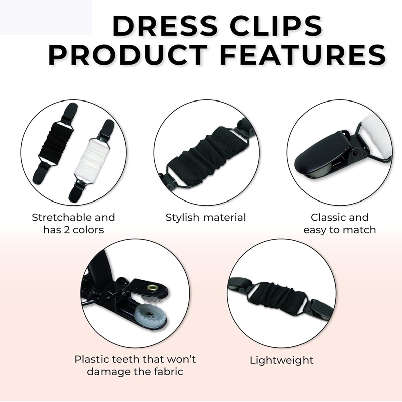 Clips para vestido, cincha trasera para ajuste, Clip negro, ropa, suéter, chal, cárdigan, Clips para cuello para mujeres y niñas