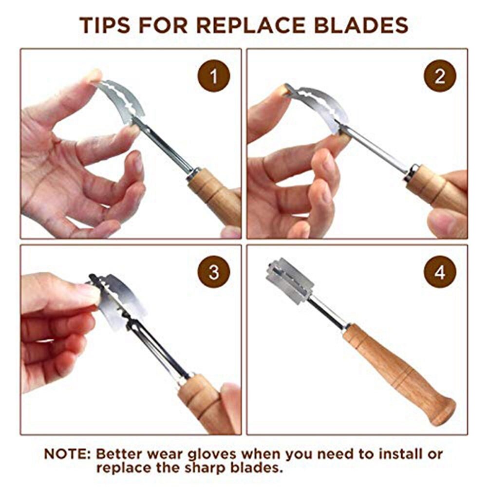 Bakery Tools Set Bread Proofing Basket and Bread Lame Toos and Dough Scraper Include 5Pcs Blades Sourdough Basket