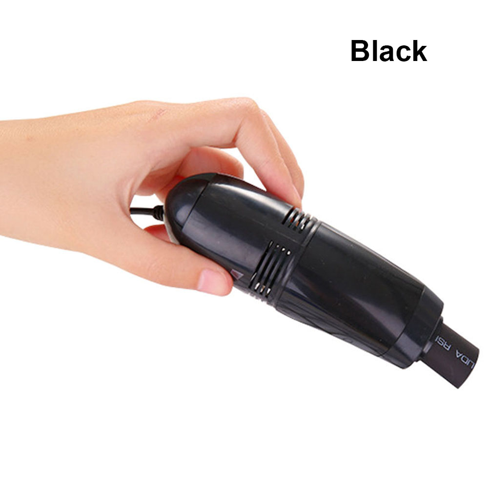Mini aspirador de polvo para ordenador, herramienta de limpieza, cepillo USB, cepillo para ordenador portátil,: Black