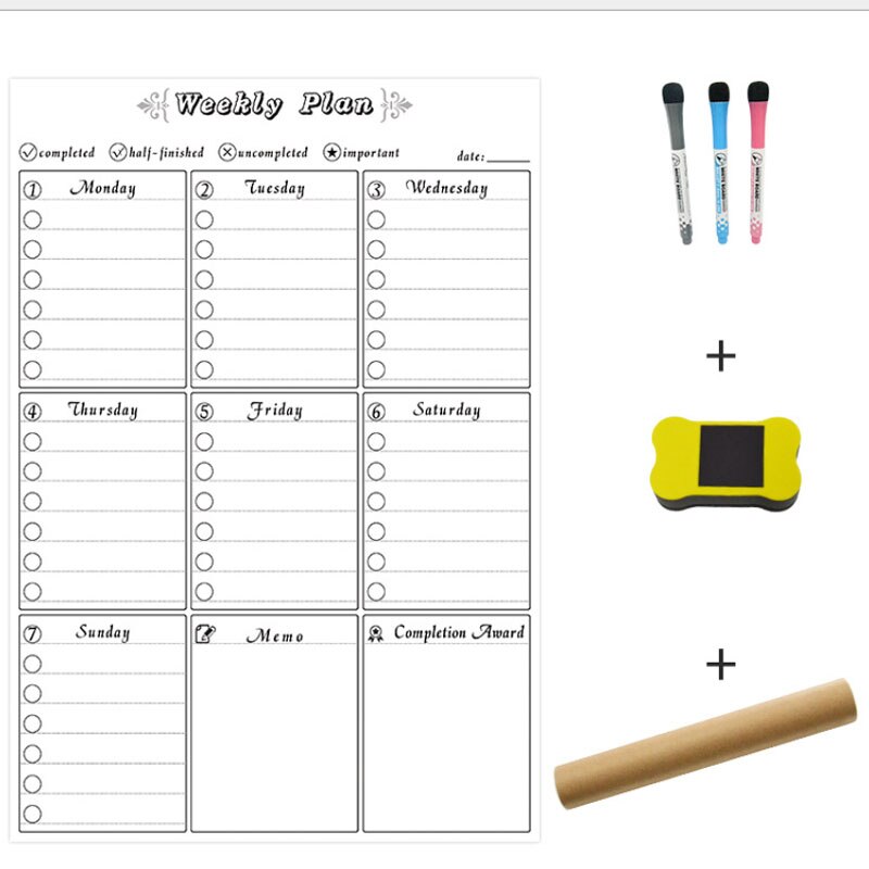 A3 Whiteboard Monthly Planner Magnetic Message Board for School Bulletin Memo Boards Fridge Magnet Calendar Daily Planner