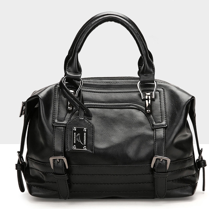 Women's PU Leather Handbag - Soft Cushion Tote - Single Shoulder Strap - Zipper Closure