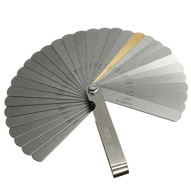 Medidor de espesor para herramienta de medida, herramienta de medición de 32 hojas, relleno de huecos métricos, 0,04-0,88mm: 32 Blades